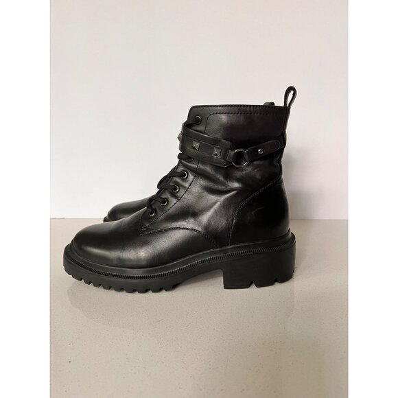 Blondo Cecilia Waterproof Combat black leather Boot Size 8 M - Picture 1 of 9